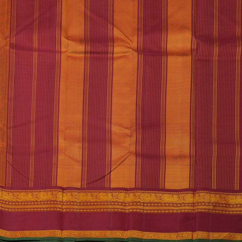 Hayagrivas Handloom Yellow Kanjivaram Silk Saree with Maroon Border KBE1601K4-1