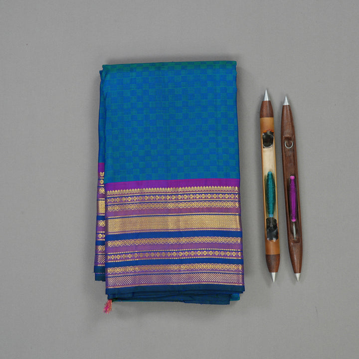 Hayagrivas Handloom Mayilkazhuthu Kanjivaram Silk Saree with Purple Border KBE1601K8-1