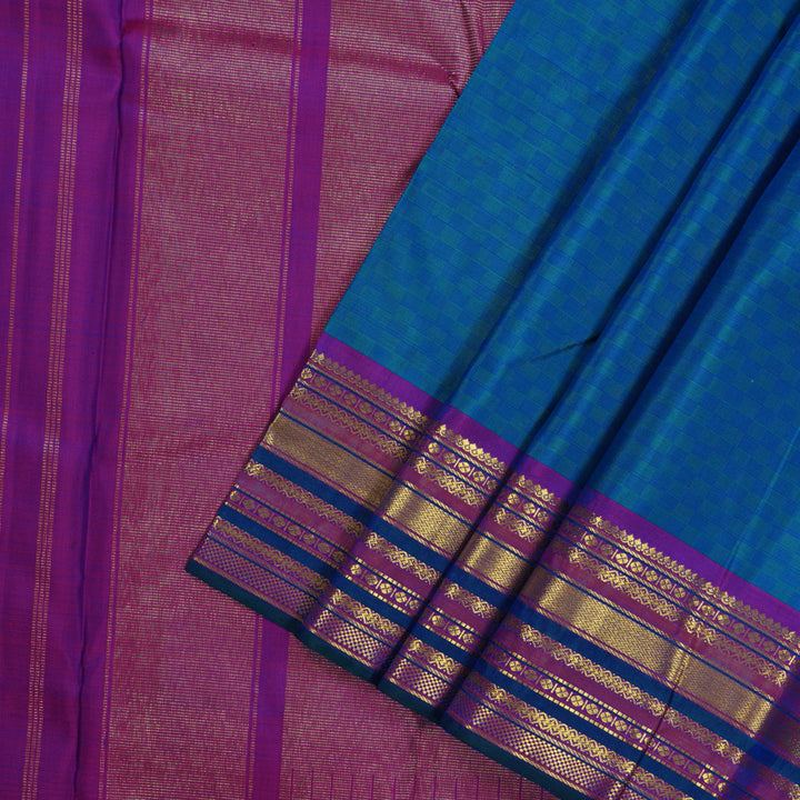 Hayagrivas Handloom Mayilkazhuthu Kanjivaram Silk Saree with Purple Border KBE1601K8-1