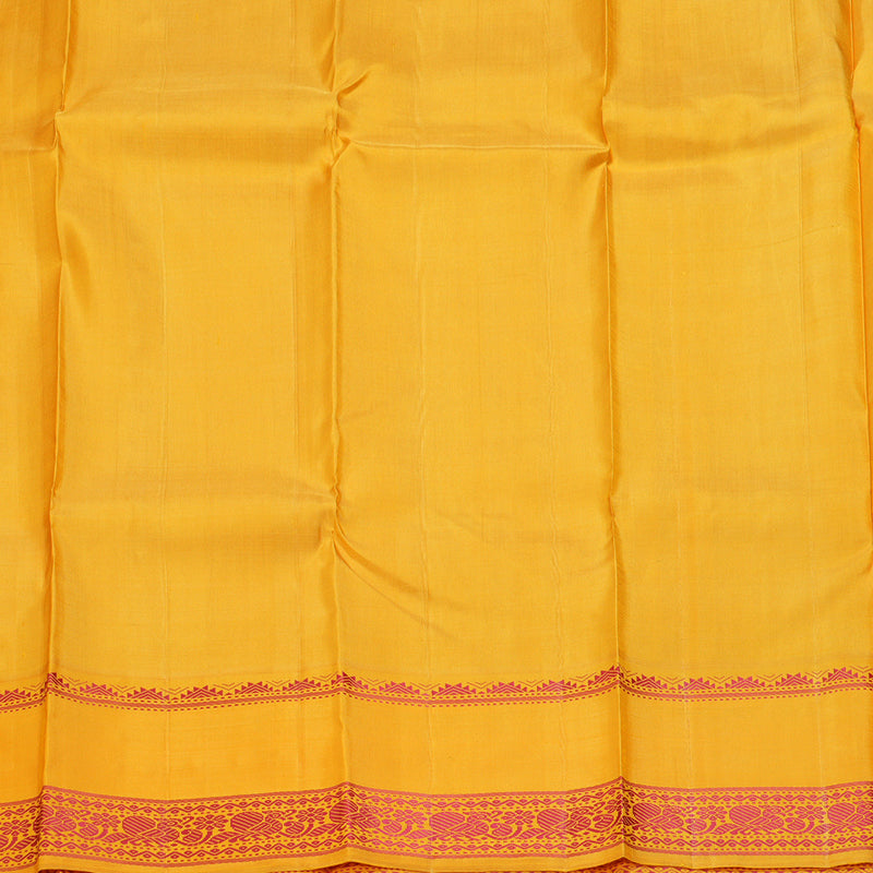 Hayagrivas Handloom Maroon Kanjivaram Silk Saree with Mustard Yellow Border KBE1601K9-2