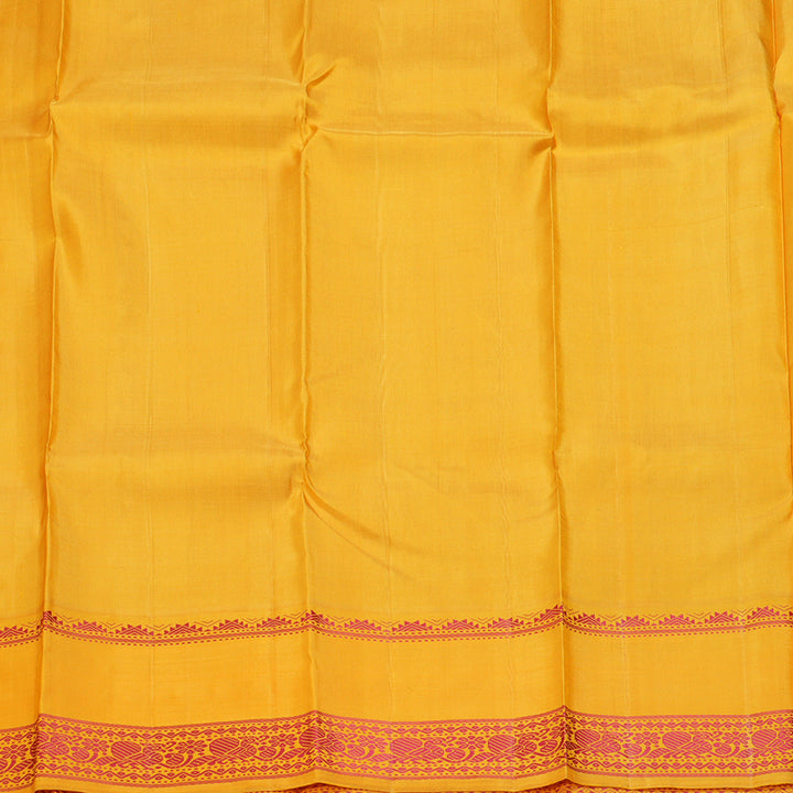 Hayagrivas Handloom Maroon Kanjivaram Silk Saree with Mustard Yellow Border KBE1601K9-2