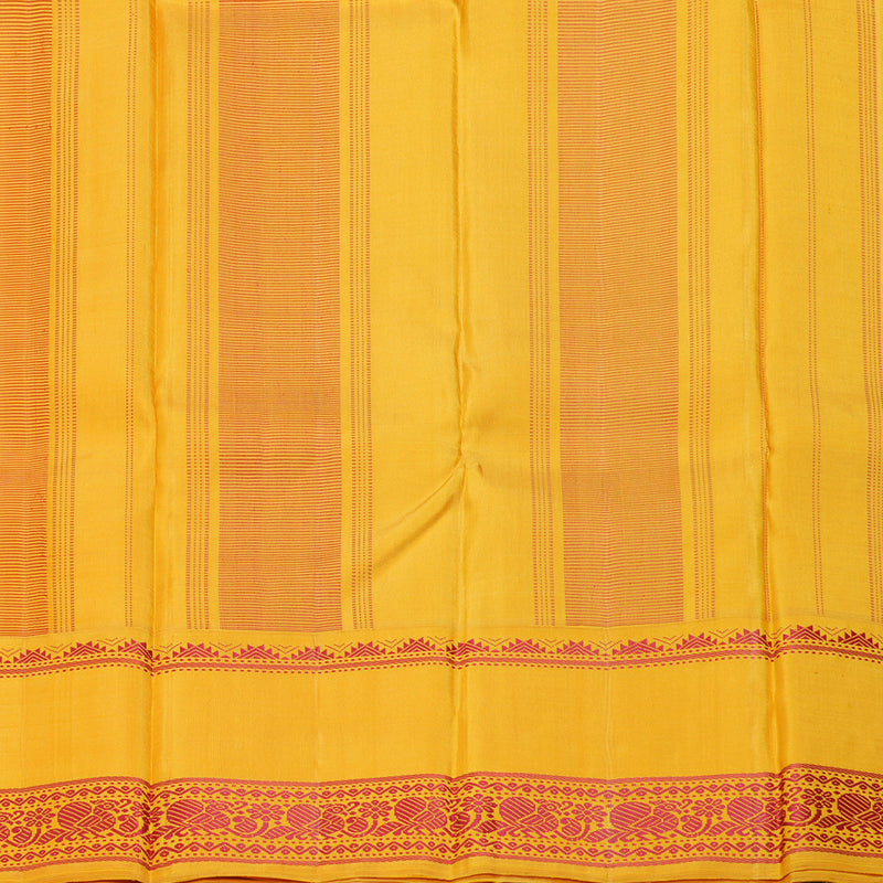 Hayagrivas Handloom Maroon Kanjivaram Silk Saree with Mustard Yellow Border KBE1601K9-2