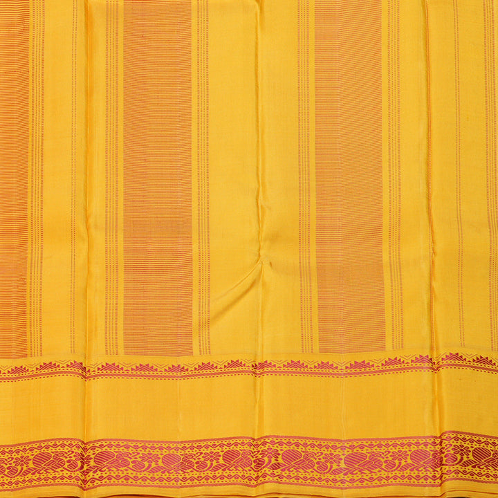 Hayagrivas Handloom Maroon Kanjivaram Silk Saree with Mustard Yellow Border KBE1601K9-2