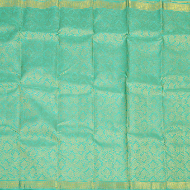 Hayagrivas Handloom Teal Kanjivaram Silk Saree KBE1603K1-11