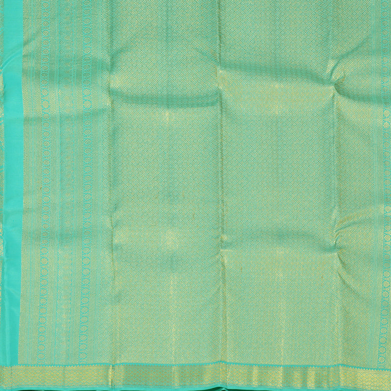 Hayagrivas Handloom Teal Kanjivaram Silk Saree KBE1603K1-11