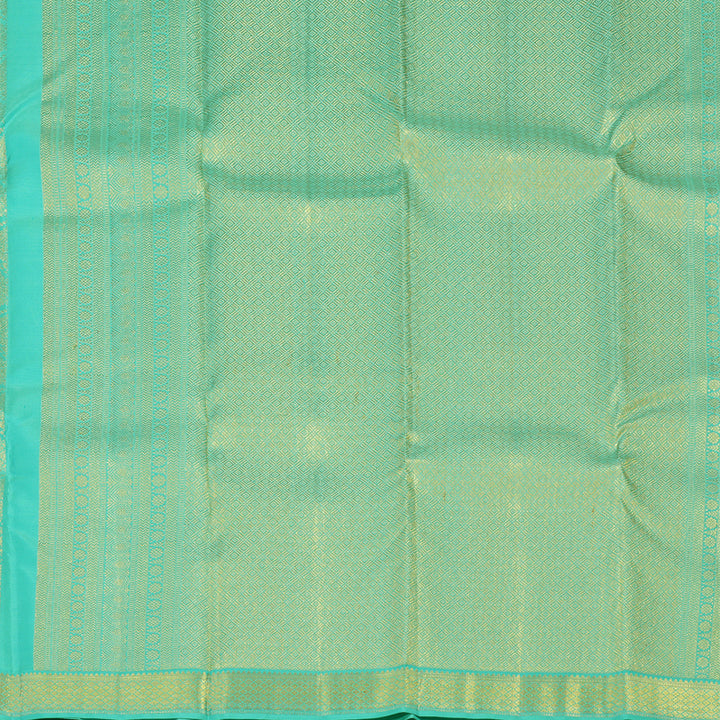 Hayagrivas Handloom Teal Kanjivaram Silk Saree KBE1603K1-11