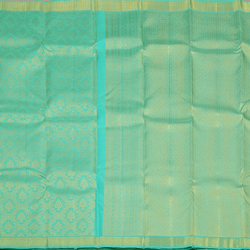 Hayagrivas Handloom Teal Kanjivaram Silk Saree KBE1603K1-11