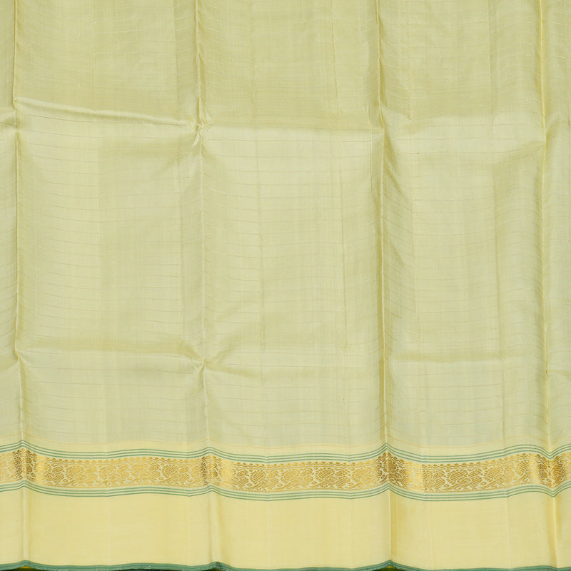 Hayagrivas Handloom Midnight Blue Kanjivaram Silk Saree with Pale Yellow Border KBE1605K13-1