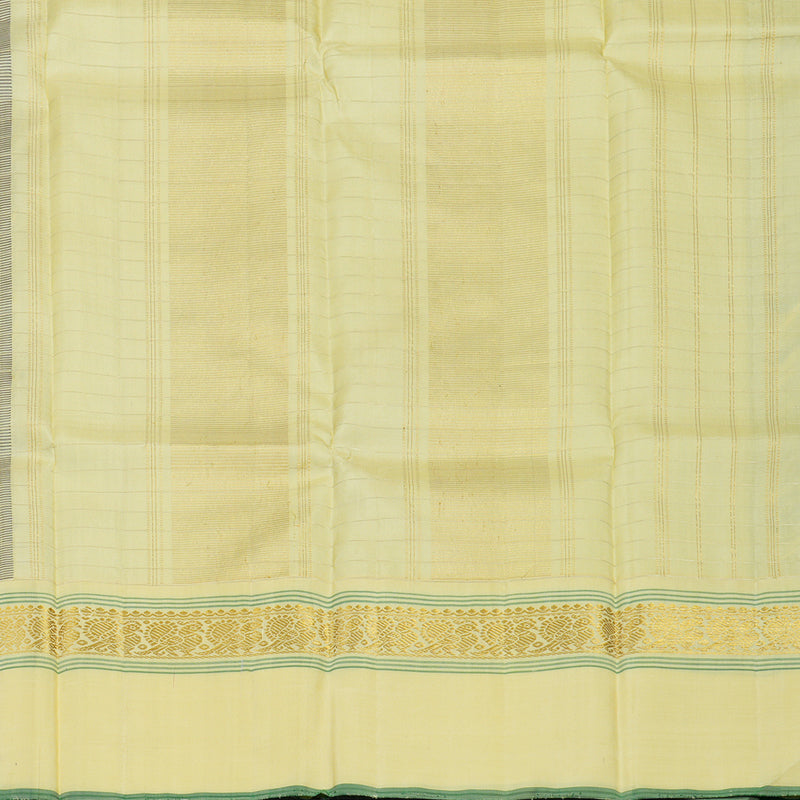Hayagrivas Handloom Midnight Blue Kanjivaram Silk Saree with Pale Yellow Border KBE1605K13-1
