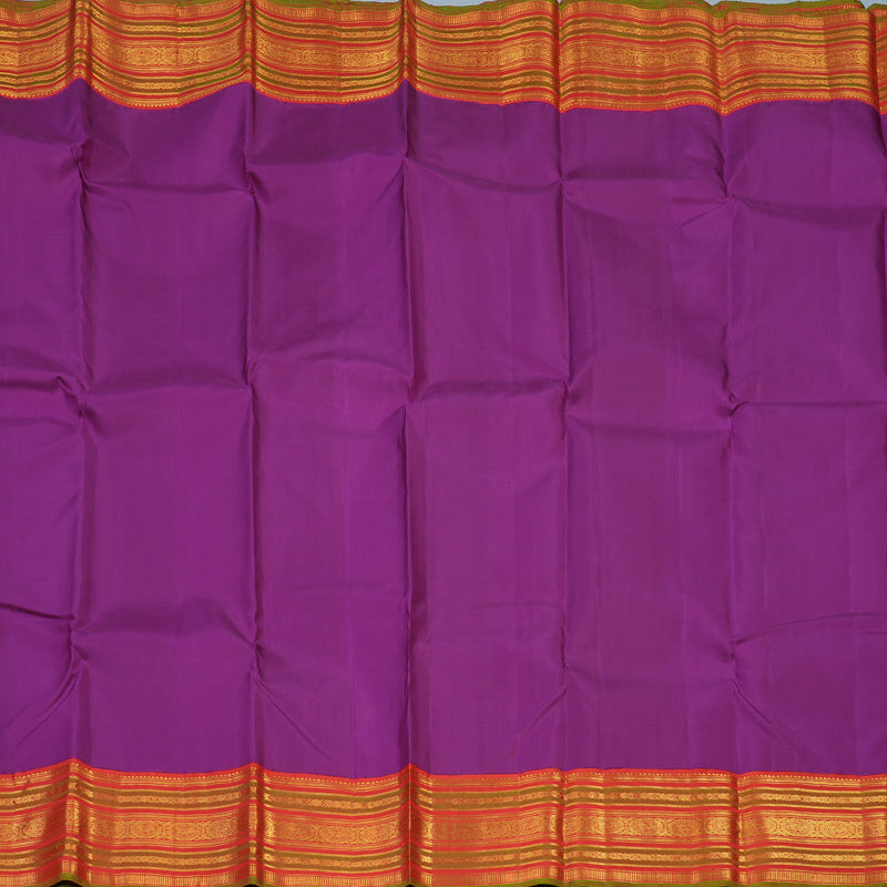 Hayagrivas Handloom Purple Kanjivaram Silk Saree with Red Border KBE1605K8-2