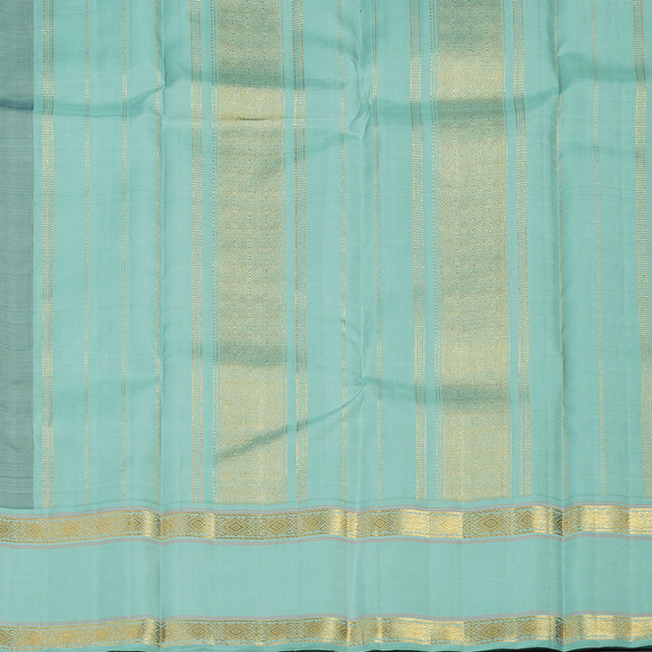 Hayagrivas Handloom Purple Kanjivaram Silk Saree with Teal Border KBE1605K9-2