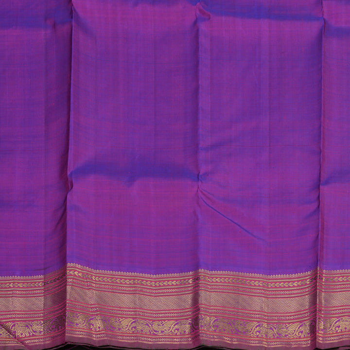 Hayagrivas Handloom Aqua Green Kanjivaram Silk Saree with Purple Border KBE1606K10-1