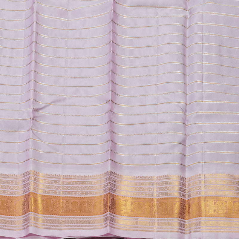 Hayagrivas Handloom Violet Kanjivaram Silk Saree with Baby Pink Border KBE1606K3-1