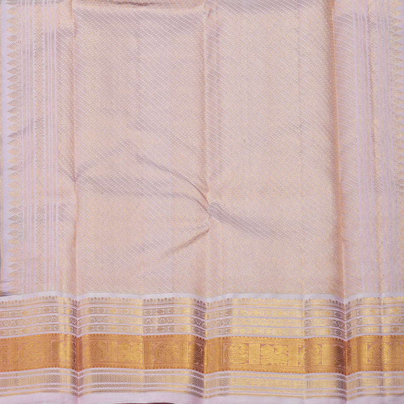Hayagrivas Handloom Violet Kanjivaram Silk Saree with Baby Pink Border KBE1606K3-1