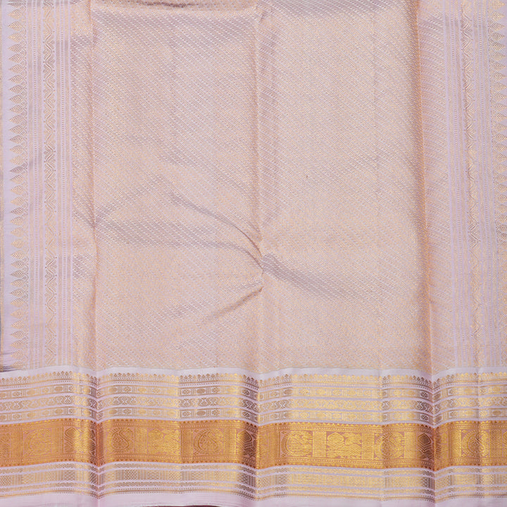 Hayagrivas Handloom Violet Kanjivaram Silk Saree with Baby Pink Border KBE1606K3-1