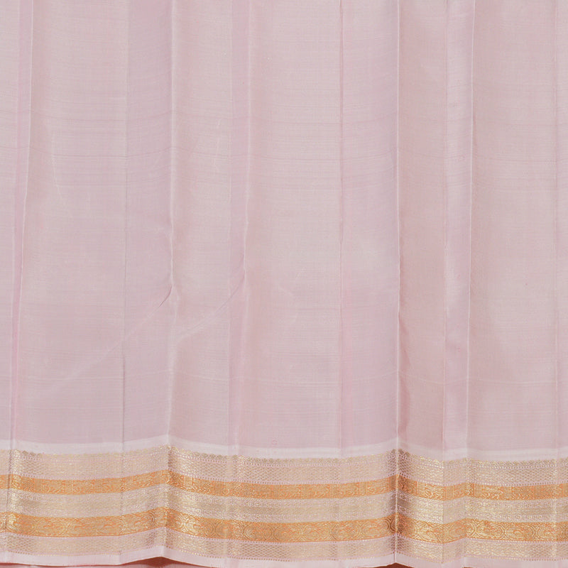 Hayagrivas Handloom Emerald Green Kanjivaram Silk Saree with Baby Pink Border KBE1606K32-1