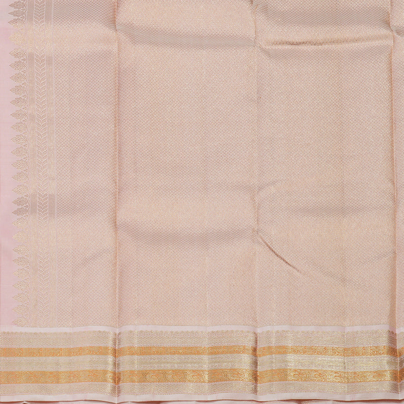 Hayagrivas Handloom Emerald Green Kanjivaram Silk Saree with Baby Pink Border KBE1606K32-1
