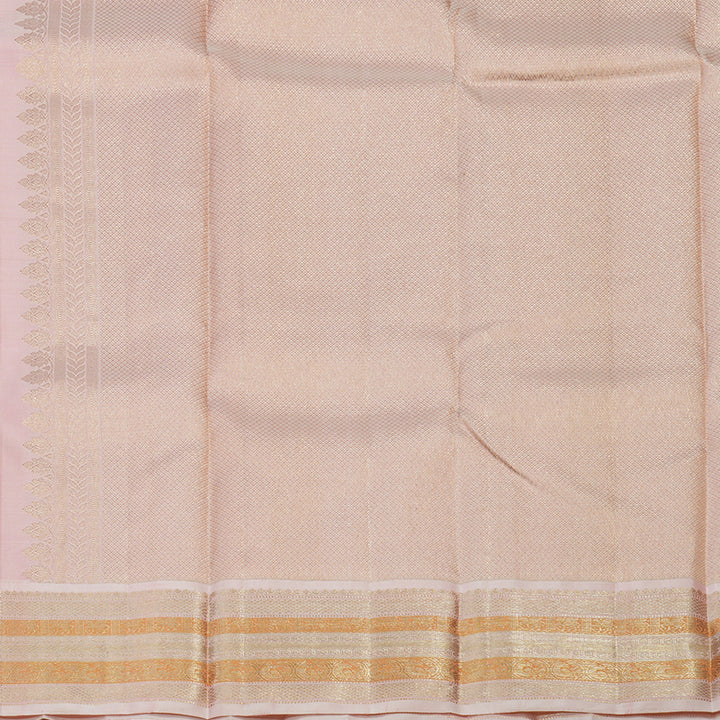 Hayagrivas Handloom Emerald Green Kanjivaram Silk Saree with Baby Pink Border KBE1606K32-1