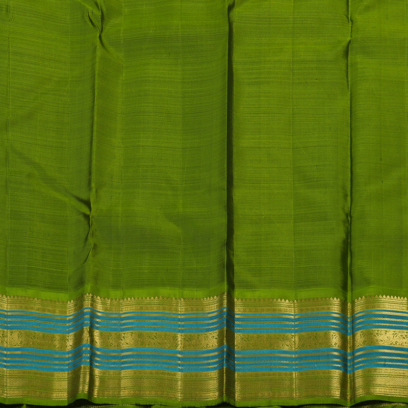 Hayagrivas Handloom Purple Kanjivaram Silk Saree with Olive Green border KBE1606K8-1