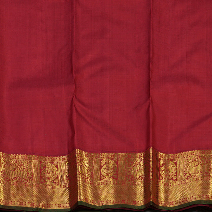 Hayagrivas Handloom Yellow Bridal Kanjivaram Silk Saree with Red border KBE1607K3-1