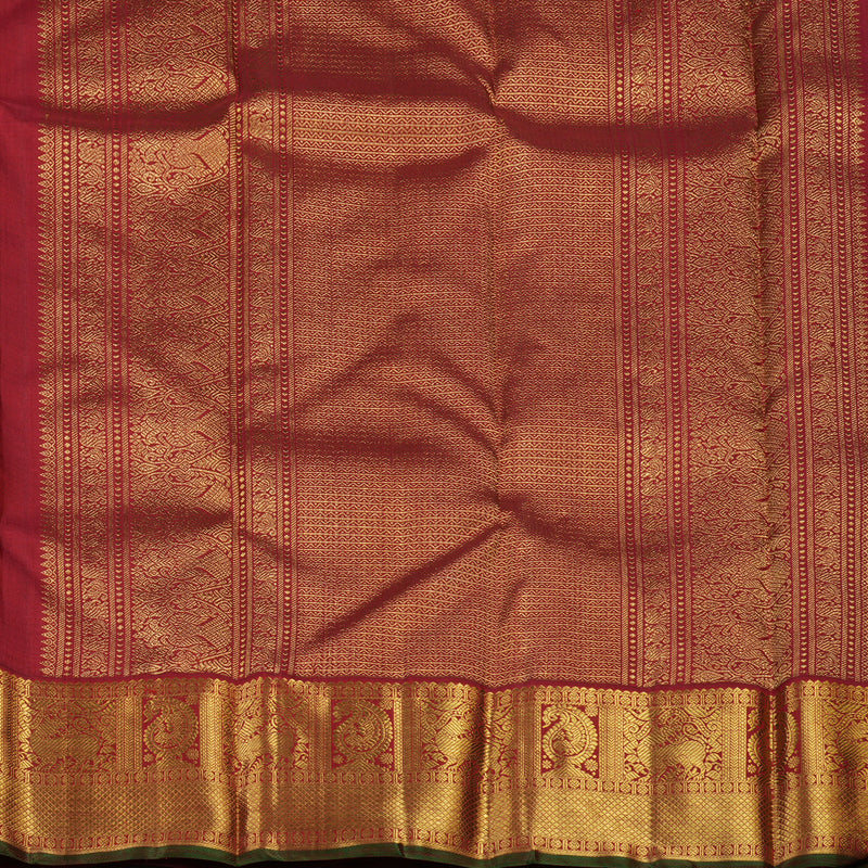 Hayagrivas Handloom Yellow Bridal Kanjivaram Silk Saree with Red border KBE1607K3-1