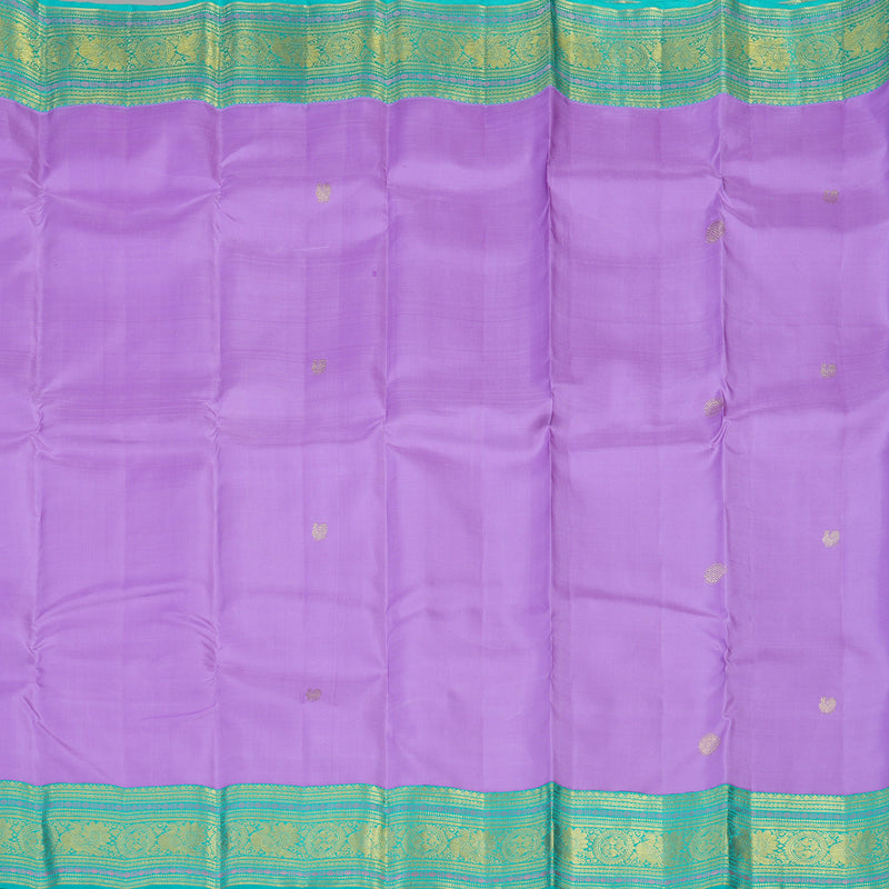 Hayagrivas Handloom Kanjivaram silk saree in attractive  Lavendar with sea blue korvai contrast  KBE160D9-2