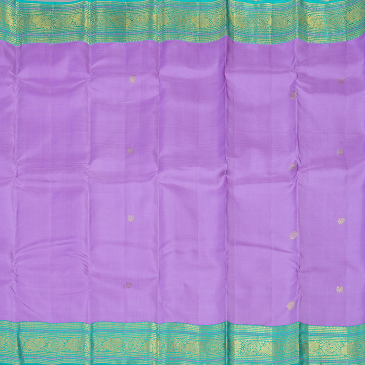 Hayagrivas Handloom Kanjivaram silk saree in attractive  Lavendar with sea blue korvai contrast  KBE160D9-2
