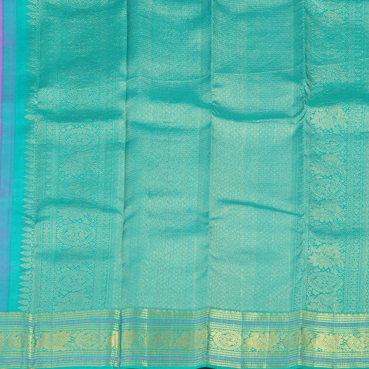 Hayagrivas Handloom Kanjivaram silk saree in attractive  Lavendar with sea blue korvai contrast  KBE160D9-2