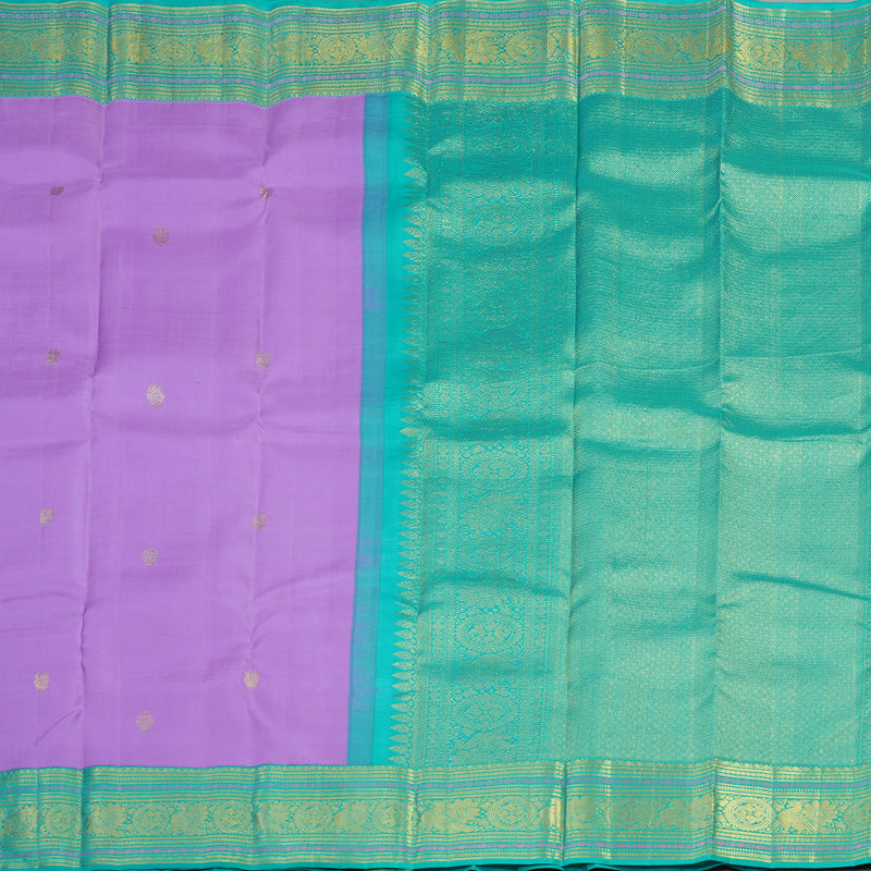 Hayagrivas Handloom Kanjivaram silk saree in attractive  Lavendar with sea blue korvai contrast  KBE160D9-2