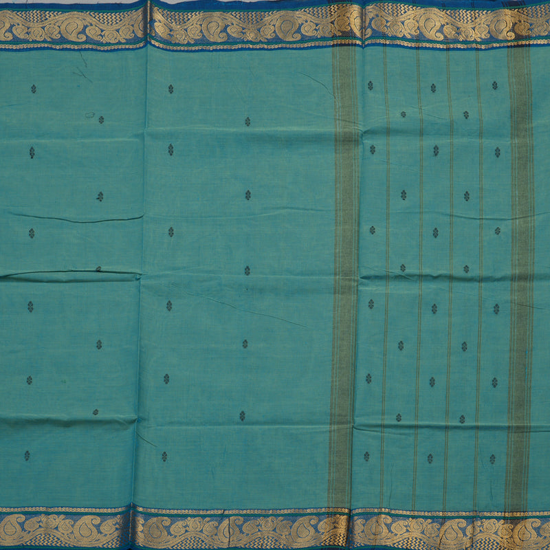 Hayagrivas Light Blue Pure Chettinad Cotton Saree with Dark Blue border KBE1612K1-104