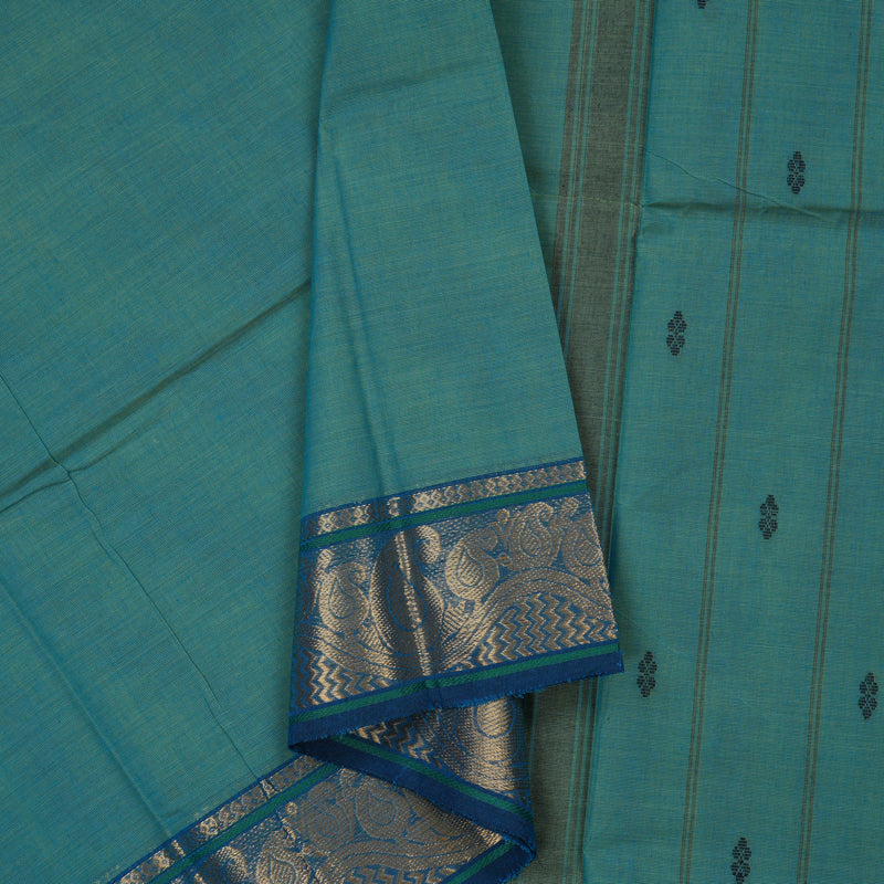 Hayagrivas Light Blue Pure Chettinad Cotton Saree with Dark Blue border KBE1612K1-104