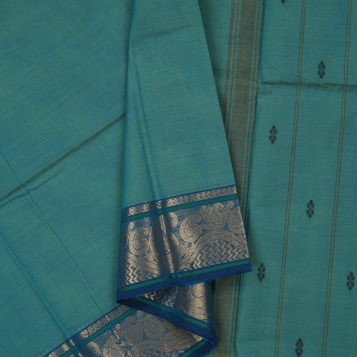 Hayagrivas Light Blue Pure Chettinad Cotton Saree with Dark Blue border KBE1612K1-104