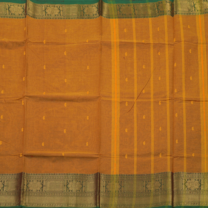 Hayagrivas Orange Pure Chettinad Cotton Saree with Green Border KBE1612K1-105