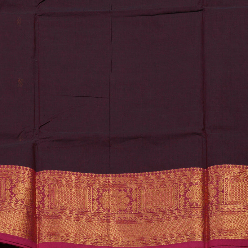 Hayagrivas Wine Purple Pure Chettinad Cotton Saree with Rani Pink border KBE1612K1-110