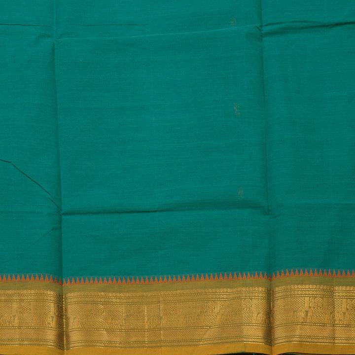 Hayagrivas Peacock Green Pure Cotton Saree with Ganga Jamuna border KBE1612K1-164