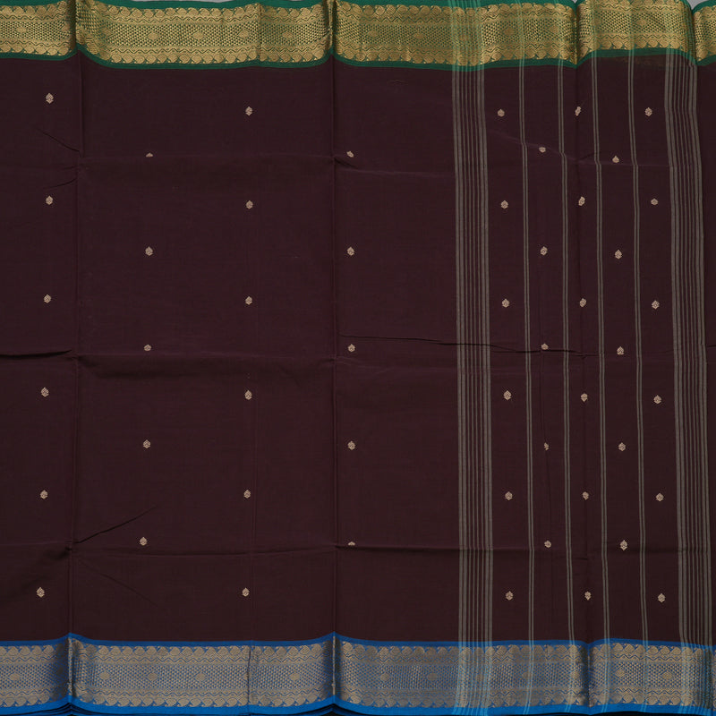 Hayagrivas Deep Plum Purple Pure Cotton Saree KBE1612K1-193