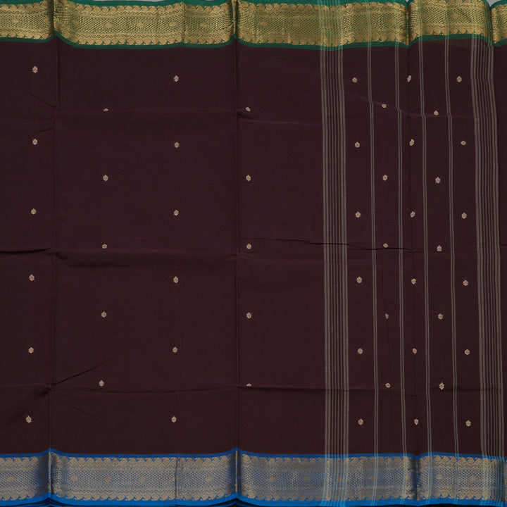 Hayagrivas Deep Plum Purple Pure Cotton Saree KBE1612K1-193