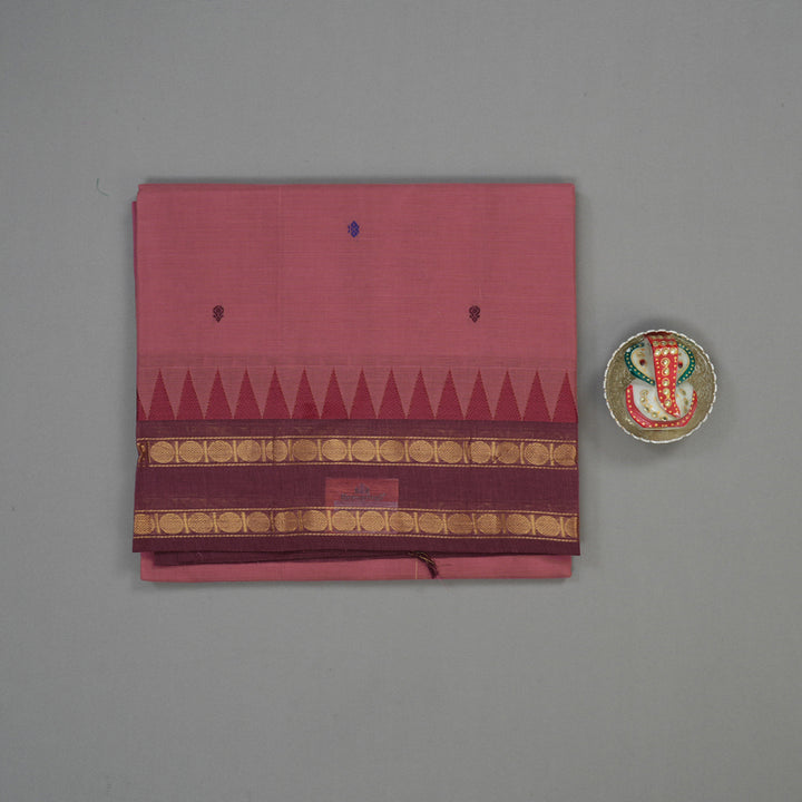 Hayagrivas Dusky Pink Pure Cotton Saree with Ganga Jamuna border KBE1612K1-198