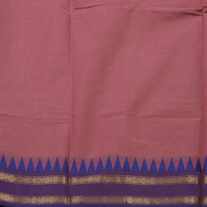 Hayagrivas Dusky Pink Pure Cotton Saree with Ganga Jamuna border KBE1612K1-198