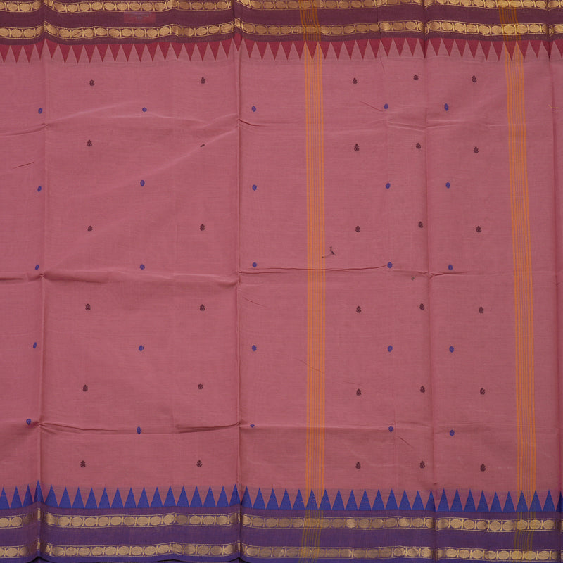 Hayagrivas Dusky Pink Pure Cotton Saree with Ganga Jamuna border KBE1612K1-198