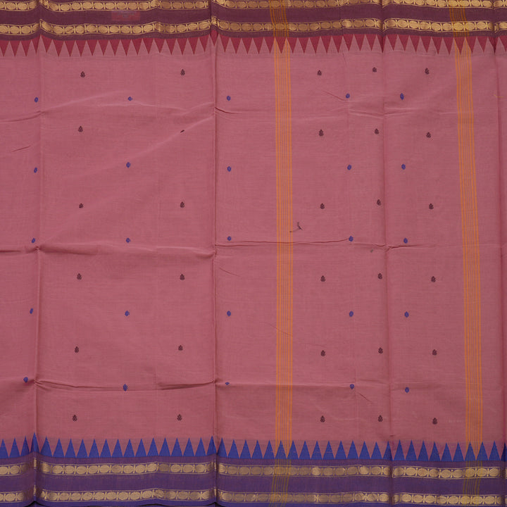 Hayagrivas Dusky Pink Pure Cotton Saree with Ganga Jamuna border KBE1612K1-198