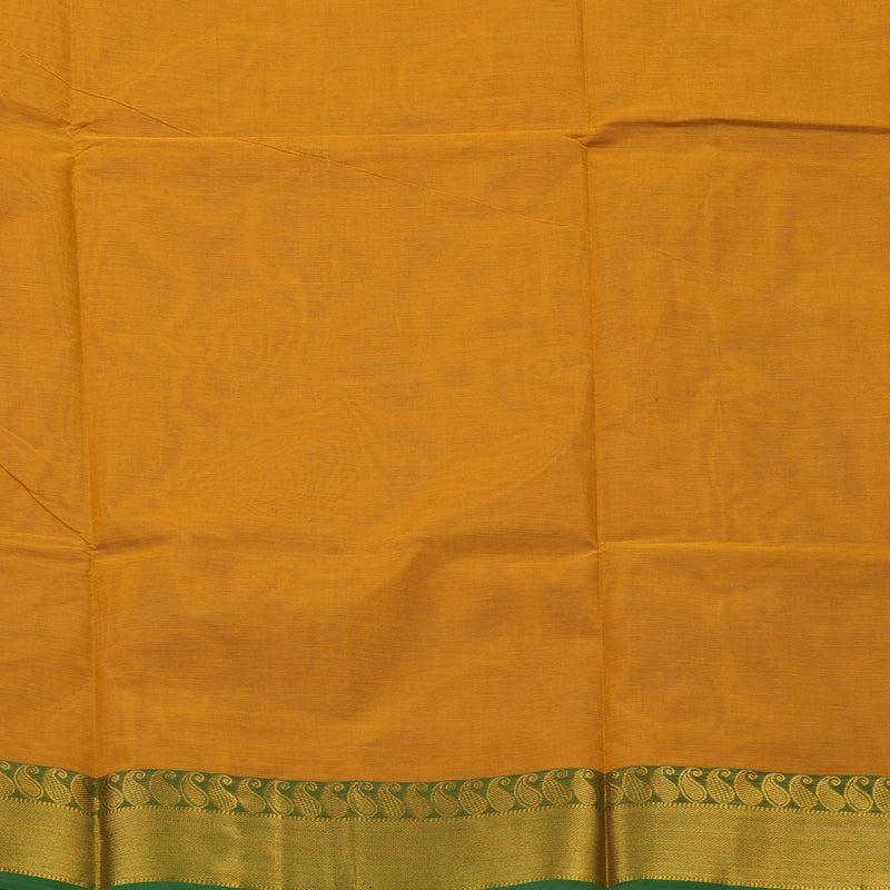 Hayagrivas Tumeric Yellow Pure Chettinad Cotton Saree with Green Border KBE1612K1-202