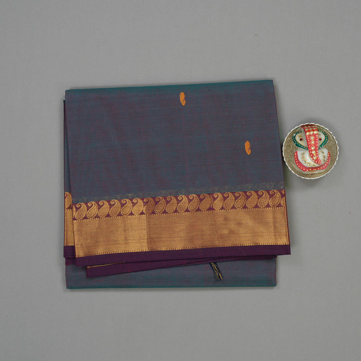 Hayagrivas Dual Tone (Blue & Purple) Pure Chettinad Cotton Saree KBE1612K1-203