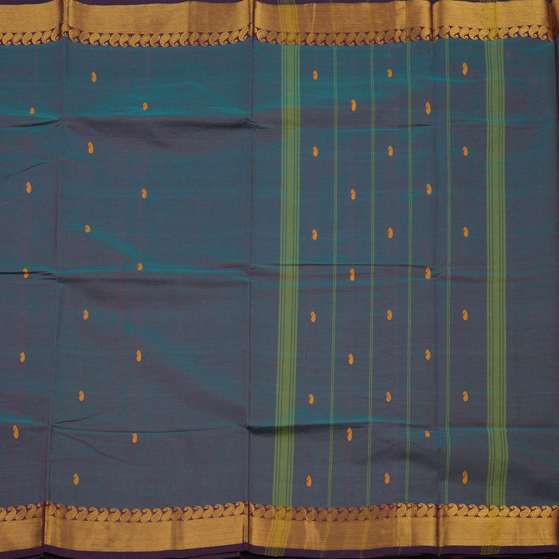 Hayagrivas Dual Tone (Blue & Purple) Pure Chettinad Cotton Saree KBE1612K1-203