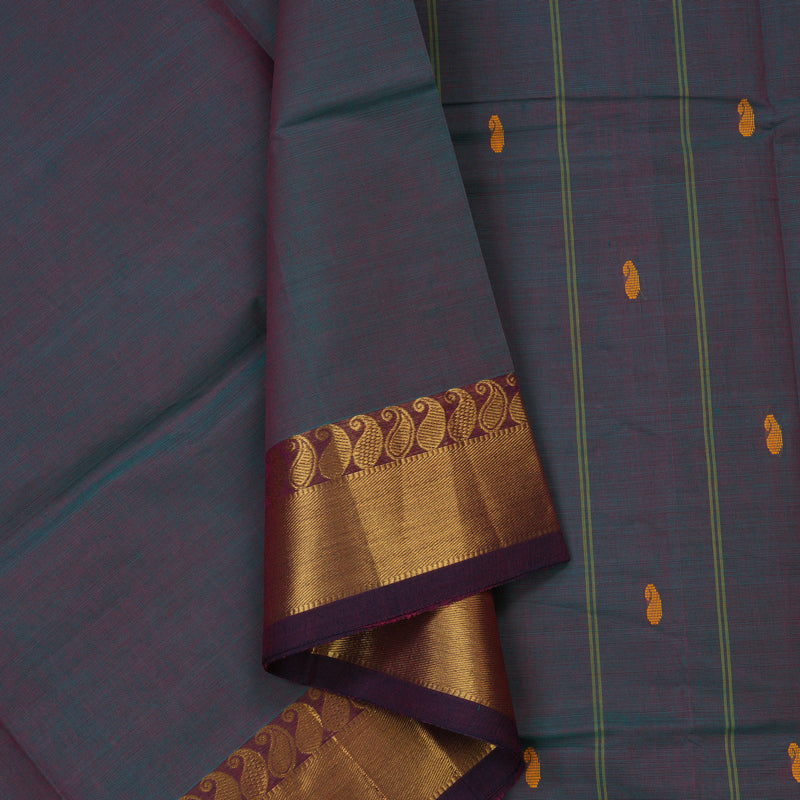 Hayagrivas Dual Tone (Blue & Purple) Pure Chettinad Cotton Saree KBE1612K1-203