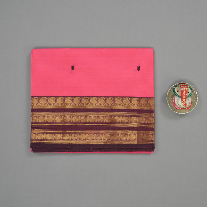 Hayagrivas Bright Pink Pure Chettinad Cotton Saree with Mild Purple Border KBE1612K1-29
