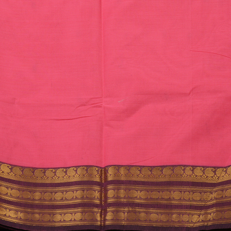 Hayagrivas Bright Pink Pure Chettinad Cotton Saree with Mild Purple Border KBE1612K1-29