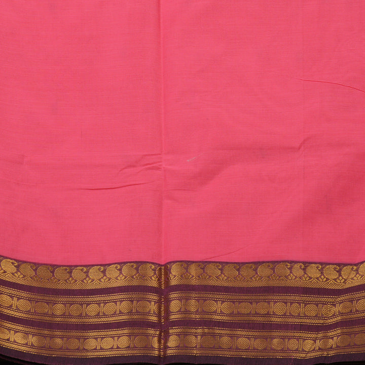 Hayagrivas Bright Pink Pure Chettinad Cotton Saree with Mild Purple Border KBE1612K1-29
