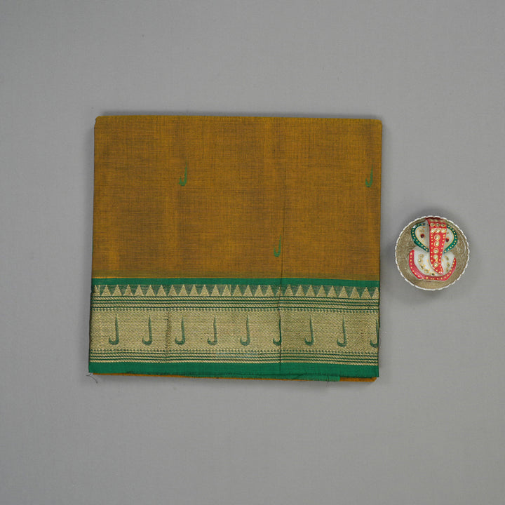 Hayagrivas Sampanga Yellow Pure Chettinad Cotton Saree with Green border KBE1612K1-41