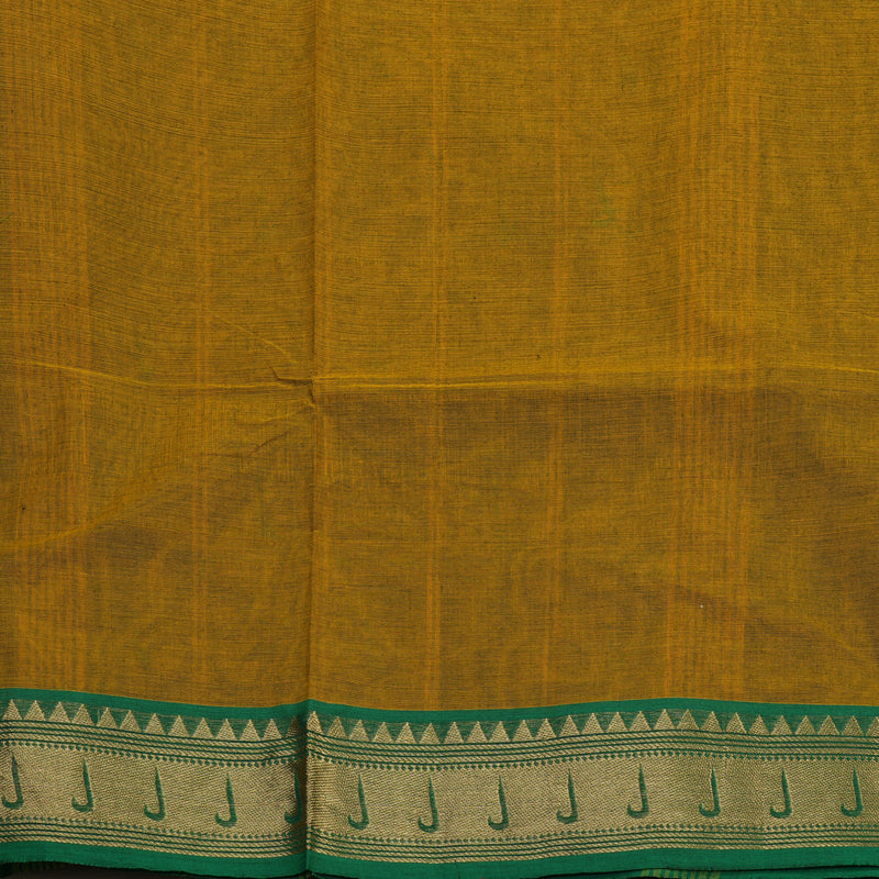 Hayagrivas Sampanga Yellow Pure Chettinad Cotton Saree with Green border KBE1612K1-41